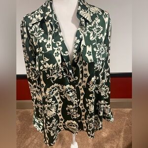 Zara large top. Never worn. Cute rhinestone embellished buttons.